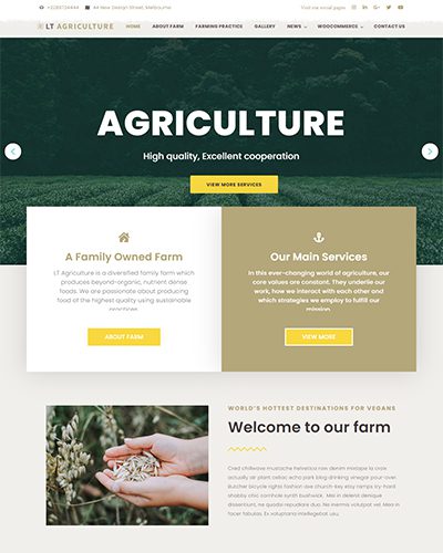 Lt Agriculture – Free Responsive Farmer / Vegetable Wordpress Theme