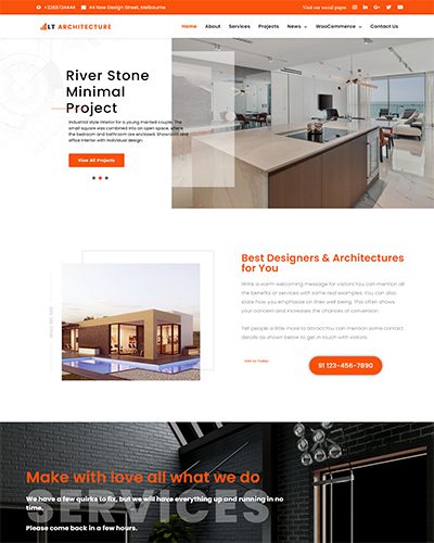 Lt Architecture Onepage – Free Responsive Modern / Architecture Onepage Wordpress Theme
