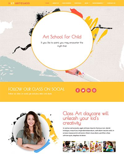 Lt Artclass Single Page – Free One Page Painter Wordpress Theme