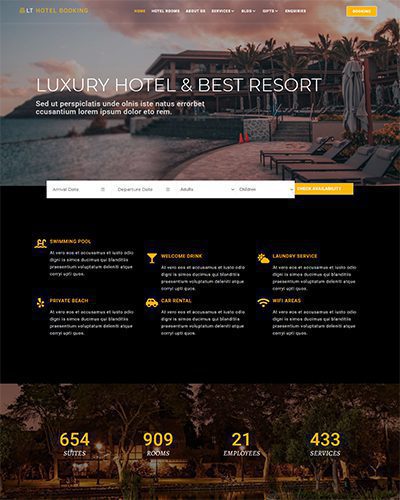 Lt Hotel Booking – Free Responsive Hotel Wordpress Themes