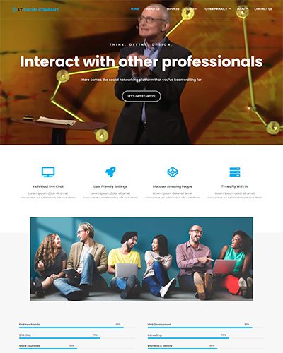Lt Social Company Onepage – Free Responsive Personal Community For Social Company Onepage Wordpress Theme