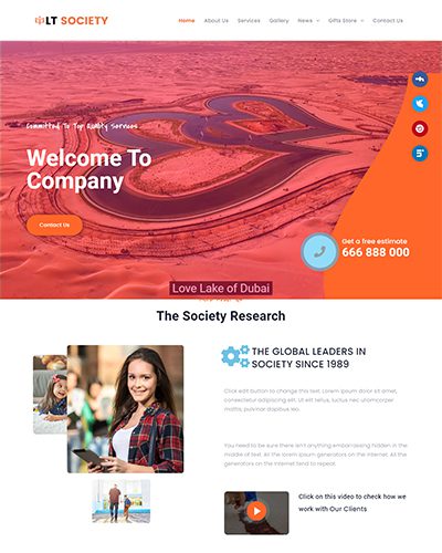 Lt Society Onepage – Free Responsive Corporation / Society Onepage Wordpress Theme