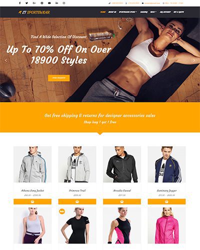 Lt Sportswear Single Page – Free Sportswear Wordpress Theme