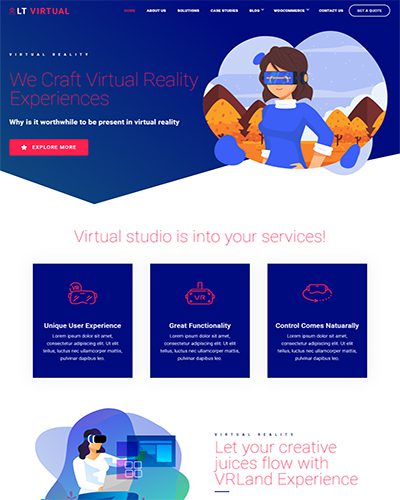 Lt Virtual Onepage – Free Single Page Joomla Virtual Reality Theme