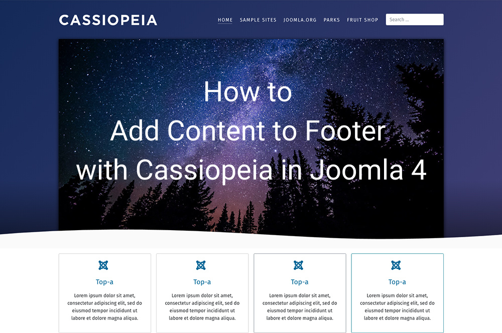 How to Add Content to Footer with Cassiopeia in Joomla 4