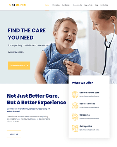 Gt Clinic – Free Responsive Hospital Wordpress Theme