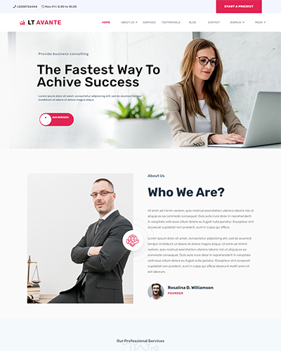 Lt Avante Onepage – Free Responsive One Page Joomla Business Template