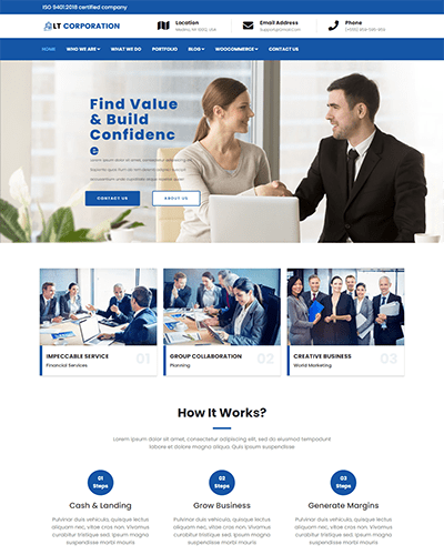 Lt Corporation Onepage – Free One Page Joomla Corporate Website Template