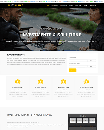 Lt Curico Onepage – Free Single Page Responsive Cryptocurrency Website Template