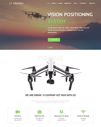 Lt Drones Single Page – Free Drone Wordpress Theme