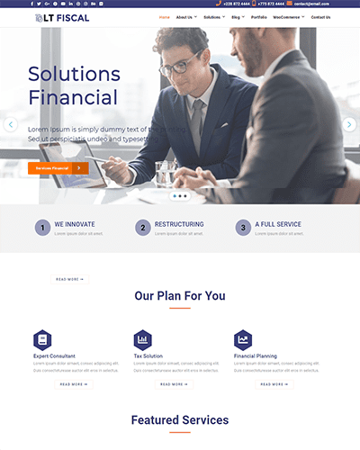 Lt Fiscal Onepage – Free Responsive Finance Wordpress Theme