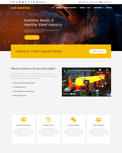 Lt Industrial – Free One Page Joomla Industry Template