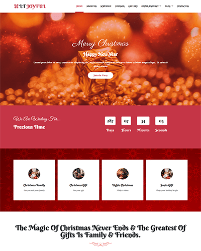 Lt Joyful – Free Responsive Wordpress Christmas Theme