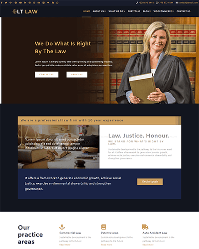 Lt Law Onepage – Free Responsive Legal / Law Firm Onepage Wordpress Theme