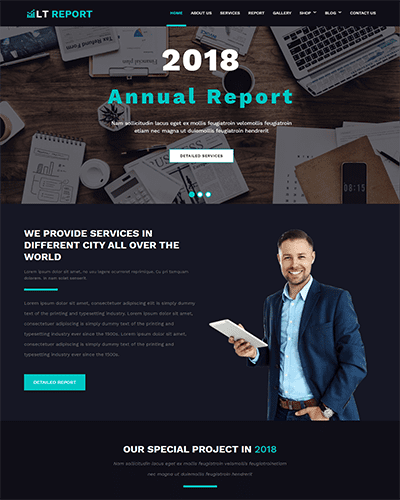 Lt Report Onepage – Free Financial Reporting Website Templates
