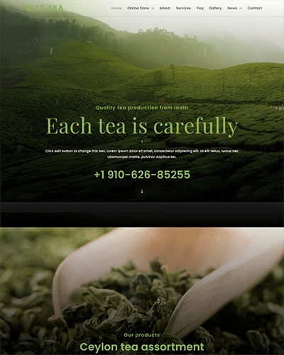 Lt Tea Onepage – Free Responsive Tea Store / Tea Business Onepage Wordpress Theme