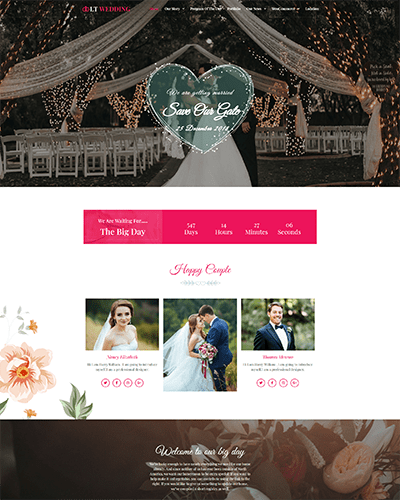Lt Wedding Onepage – Free Responsive One Page Joomla Wedding Planner Template