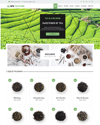 Ws Teatime – Responsive Tea Shop Woocommerce Wordpress Theme