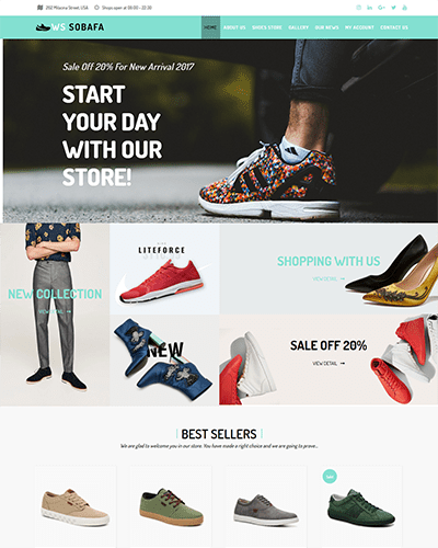 Ws Sobafa – Responsive Shoes Store Woocommerce Wordpress Theme