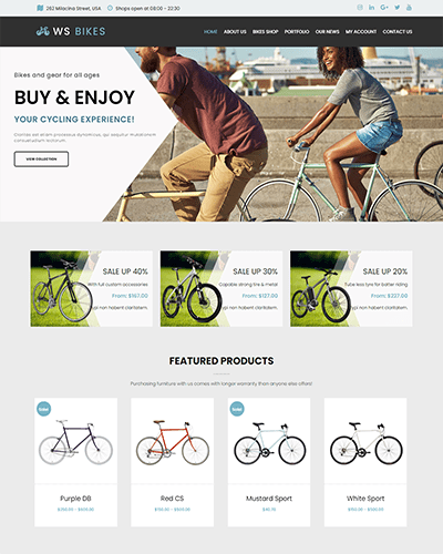 Ws Bikes – Responsive Bike Shop Woocommerce Wordpress Theme