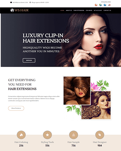 Ws Hair – Responsive Hair Salon Wordpress Theme