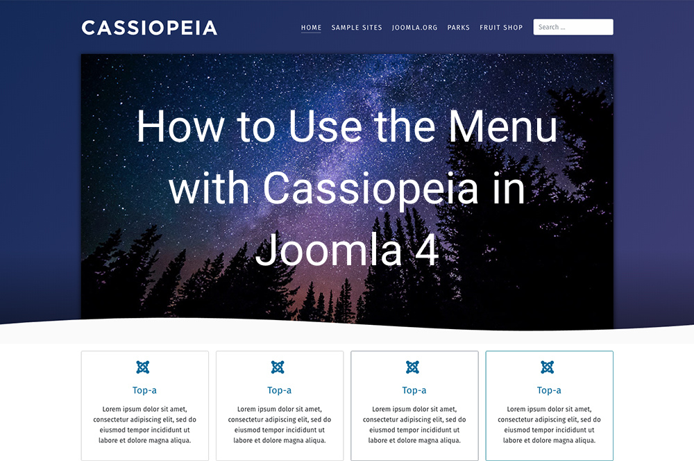 How to Use the Menu with Cassiopeia in Joomla 4