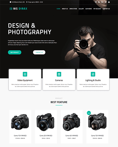 Ws Dirax – Responsive Digital Cameras Woocommerce Wordpress Theme
