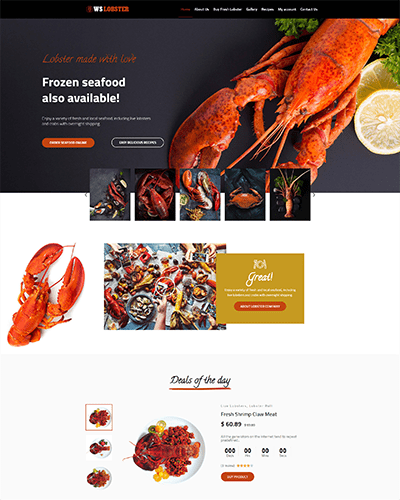 Ws Lobster – Best Restaurant Wordpress Themes